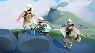 Sky: Children of the Light screenshot of three figures playing different instruments 
